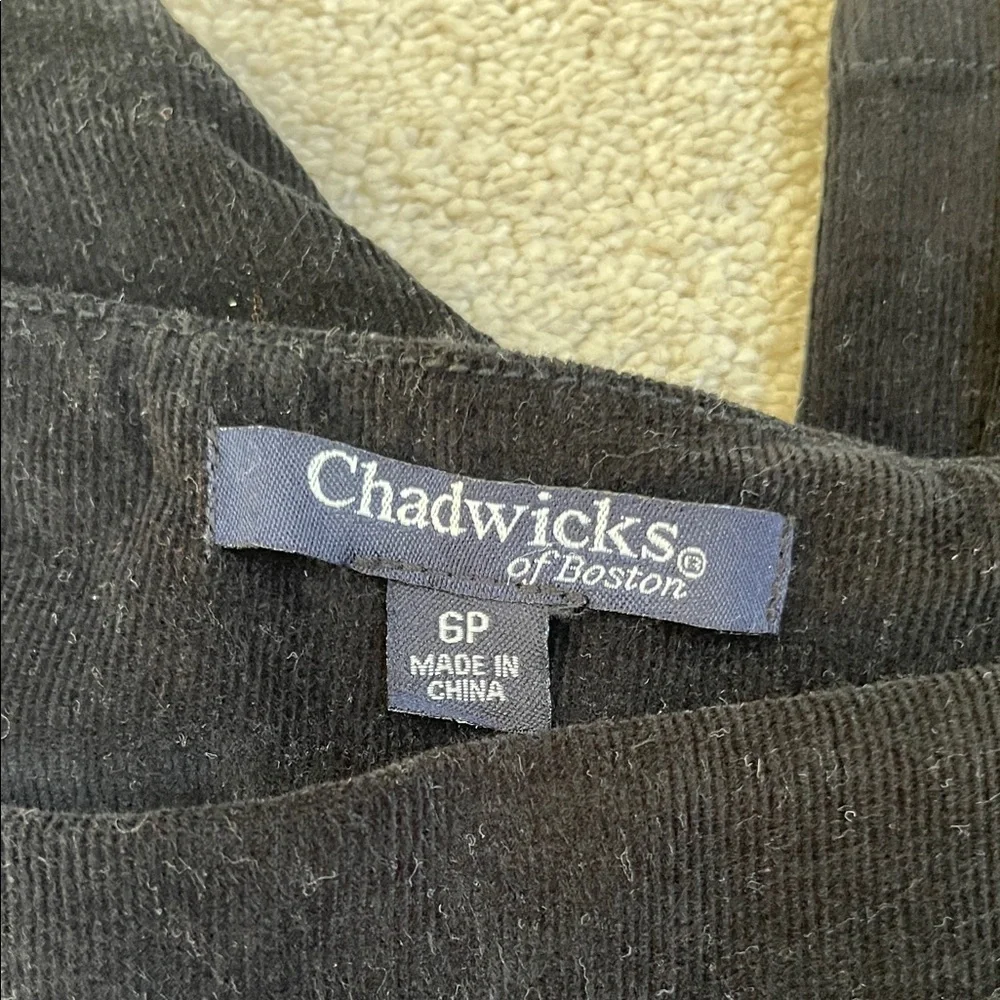 Chadwicks Petite Black Straight Leg Pull On Cords - Picture 2 of 9